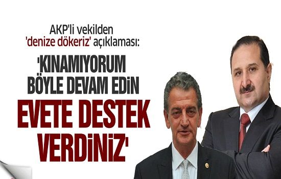 AKP'li vekilden 'denize dökeriz' açıklaması: 'Kınamıyorum böyle hatalara devam edin evete destek verdiniz'