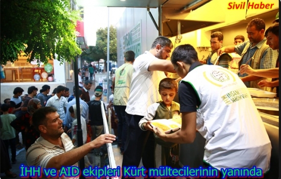İHH ve AID ekipleri Kürt mültecilerinin yanında