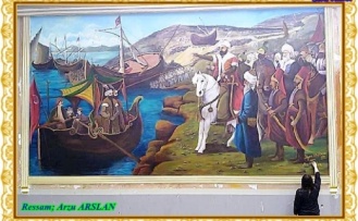 İstanbul’un Fethi Rize’de bir lisenin duvarında resimle canlandırıldı.