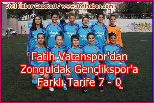 Fatih Vatanspor'dan Zonguldak Gençlikspor'a Farklı Tarife 7-0