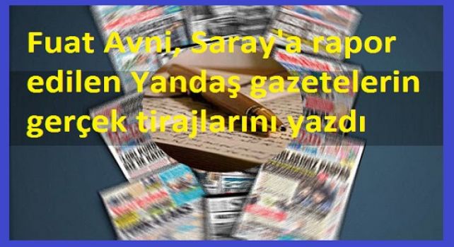 Fuat Avni, Saray'a rapor edilen Yandaş gazetelerin gerçek tirajlarını yazdı