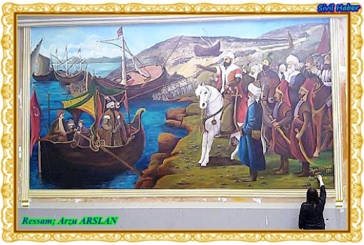 İstanbul’un Fethi Rize’de bir lisenin duvarında resimle canlandırıldı.