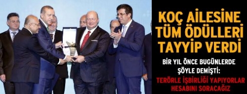 Koç’a ödülünü recep Tayyip Erdoğan verdi